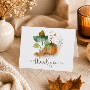 Tarjeta De Agradecimiento Enamorarse de la calabaza rústica 