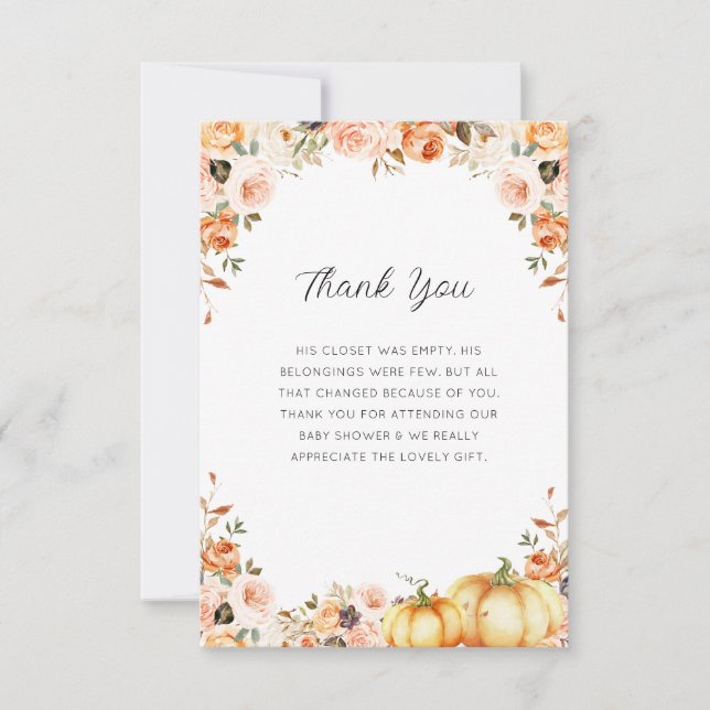 Tarjeta De Agradecimiento enamorarse de la ducha bebé gracias (Anverso)