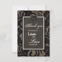 Encaje negro, arpillera, lino boda personalizada