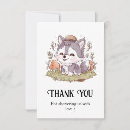 Tarjeta De Agradecimiento Encantada y juguetona Baby Shower