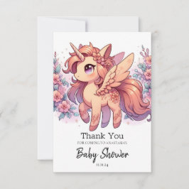 Tarjeta De Agradecimiento Encantado Majestic Unicorn Baby Shower