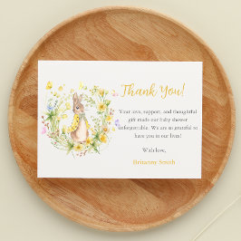 Tarjeta De Agradecimiento Encantador Baby Shower de Peter Rabbit
