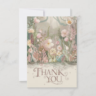 Tarjeta De Agradecimiento Encantador Boho Greenery Woodland
