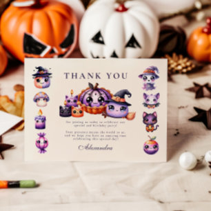 Tarjeta De Agradecimiento Encantador Espeluznante Cumpleaños 2 Halloween Pas
