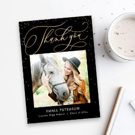 Tarjeta De Agradecimiento Encantador Graduación de COLOR EDITABLE Gracias