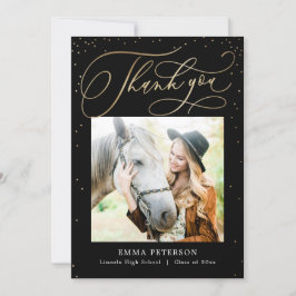 Tarjeta De Agradecimiento Encantador Graduación de COLOR EDITABLE Gracias