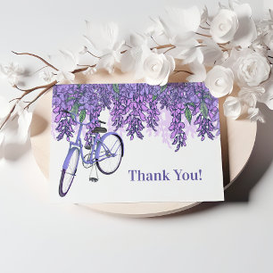 Tarjeta De Agradecimiento Encantadora Bicicleta de Wisteria Gracias