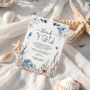 Tarjeta De Agradecimiento Encantadora Fiesta de Bebé Bajo el Mar
