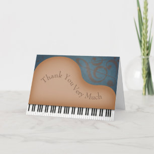 Tarjeta De Agradecimiento Encantadora música personalizada de Gran Piano Mar