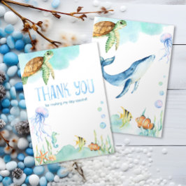 Tarjeta De Agradecimiento Encantadores amigos del océano bajo el mar Gracias
