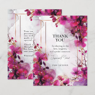 Tarjeta De Agradecimiento Encantamiento de Fuchsia: Boda acuarela