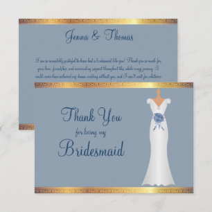 Tarjeta De Agradecimiento Encanto del Sur, dama de honor gracias