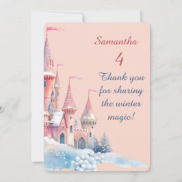 Tarjeta De Agradecimiento Enchanted Winter Castle Thank You Card, Princess 