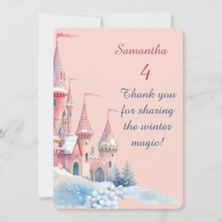 Tarjeta De Agradecimiento Enchanted Winter Castle Thank You Card, Princess