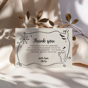 Tarjeta De Agradecimiento Encontró Su Boo Quirky Halloween Bridal Shower