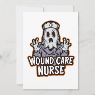 Tarjeta De Agradecimiento Enfermera de cuidado de heridas Ghoul Ghost Nurse 