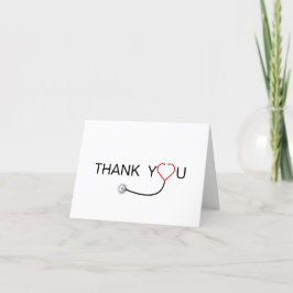 Tarjeta De Agradecimiento Enfermera estetoscópica del corazón Gracias