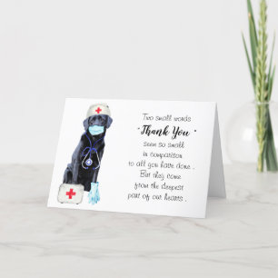 Tarjeta De Agradecimiento Enfermera Médica médica personalizada para perros 
