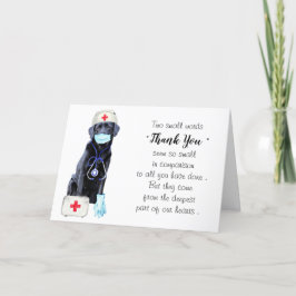 Tarjeta De Agradecimiento Enfermera Médico médica personalizada para perros 