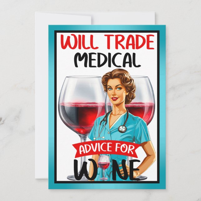 Tarjeta De Agradecimiento Enfermera Nostálgica Cute Pinup Asesoramiento Come (Anverso)