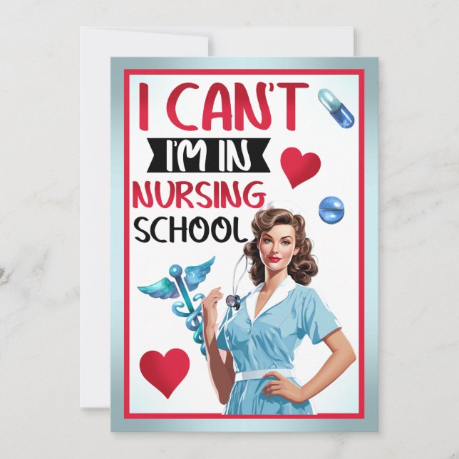 Tarjeta De Agradecimiento Enfermera Nostálgica en escuela de Enfermería (Anverso)