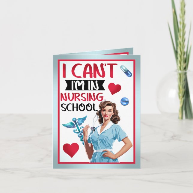 Tarjeta De Agradecimiento Enfermera Nostálgica en escuela de Enfermería (Anverso)