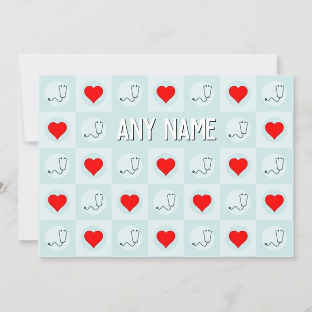 Tarjeta De Agradecimiento Enfermera o texto personalizado del trabajador de  (Anverso)