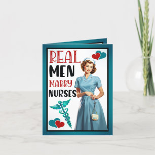 Tarjeta De Agradecimiento Enfermera retro Pinup_ Hombres reales se casan con