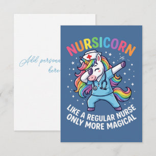 Tarjeta De Agradecimiento Enfermera Unicornio Energía Brillante y Mágica 