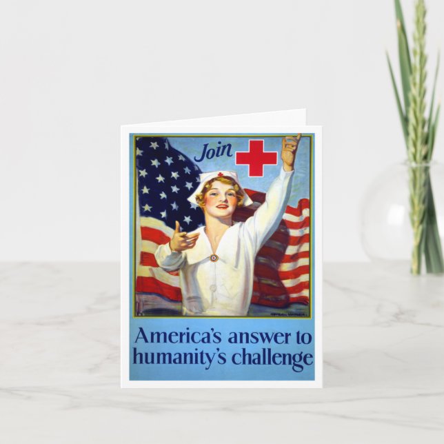 Tarjeta De Agradecimiento Enfermeras - La respuesta de Estados Unidos al des (Anverso)