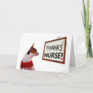 Tarjeta De Agradecimiento Enfermería gracias Perro Chihuahua