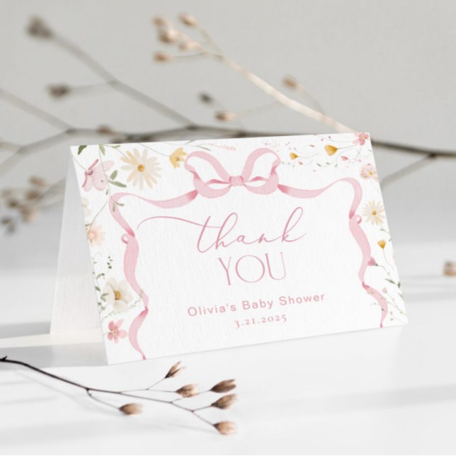 Tarjeta De Agradecimiento Enfoque de cinta de goma Floral Bebé ducha Gracias (Subido por el creador)