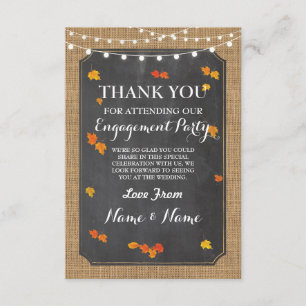 Tarjeta de agradecimiento Engagement Wedding Fall 