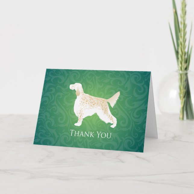 Tarjeta De Agradecimiento English Setter Gracias Silhouette (Anverso)