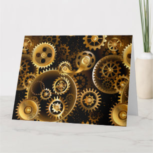 Tarjeta De Agradecimiento Engranajes de latón Steampunk sin costuras