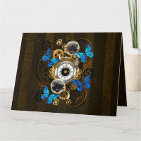 Engranajes Steampunk y Mariposas Azules
