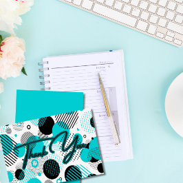 Tarjeta De Agradecimiento Enigma geométrica de los años 90 de Retro Moderno