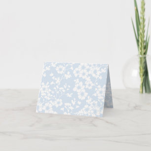 Tarjeta De Agradecimiento Enrejado Floral - Azul Polvo