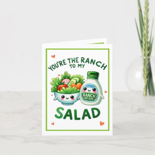 Tarjeta De Agradecimiento Ensalada Kawaii y Ranch