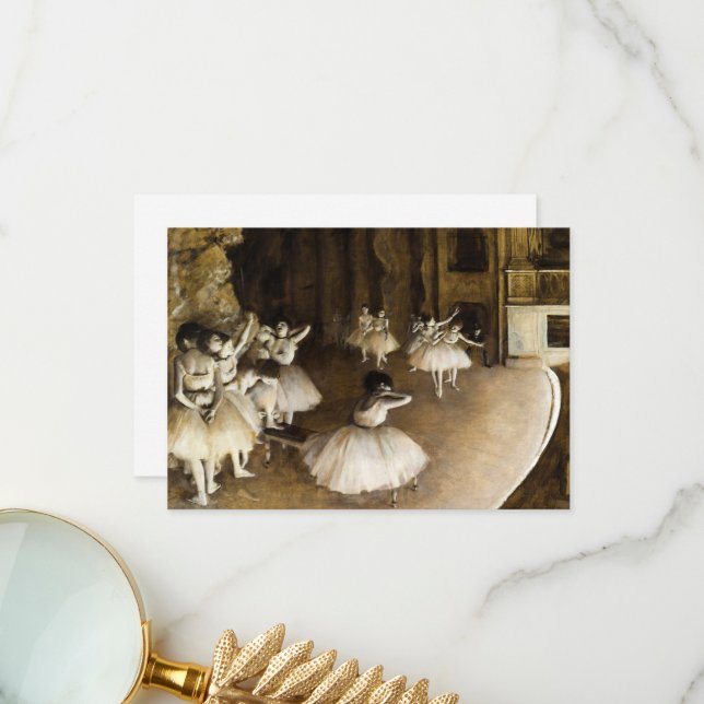Tarjeta De Agradecimiento Ensayo de ballet sobre el escenario de Edgar Degas (Anverso/Reverso In Situ)
