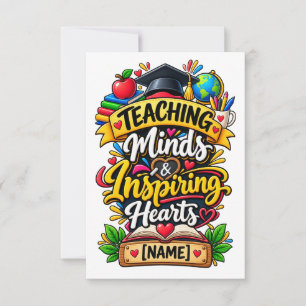 Tarjeta De Agradecimiento Enseñando Mentes e Inspirando Corazones Inspirador
