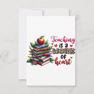 Tarjeta De Agradecimiento Enseñar Es Un Trabajo Del Corazón