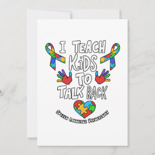 Tarjeta De Agradecimiento Enseño a los niños a hablar Terapia del lenguaje
