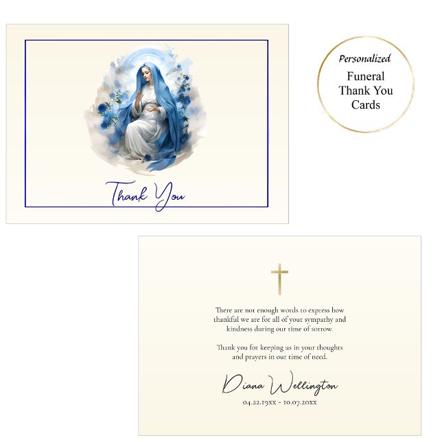 Tarjeta De Agradecimiento Entierro Católico Romano de la Virgen María (Subido por el creador)
