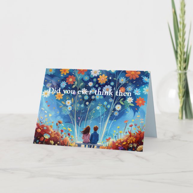 TARJETA DE AGRADECIMIENTO ENTONCES Y AHORA ANIVERSARIO/TARJETA DE AMOR (Anverso)