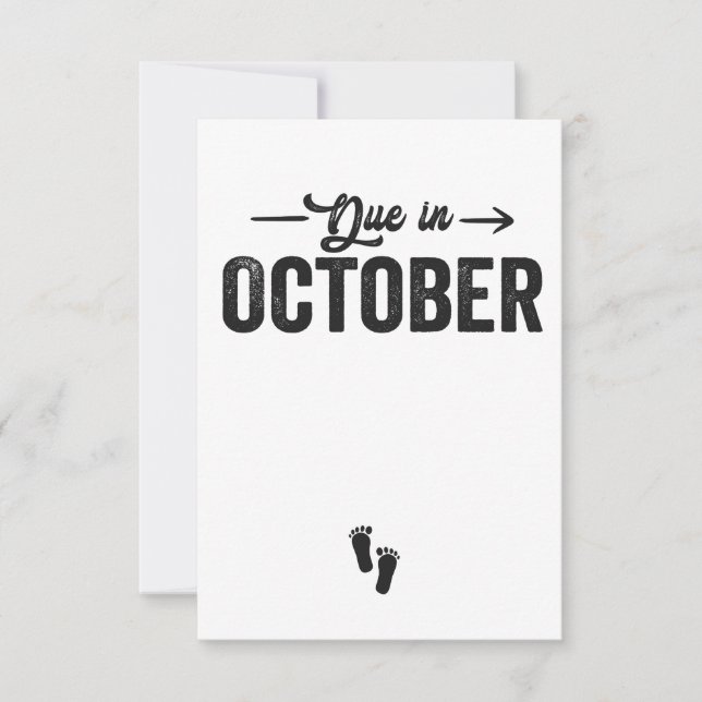 Tarjeta De Agradecimiento Entrega en octubre de regalo de embarazo por Invit (Anverso)