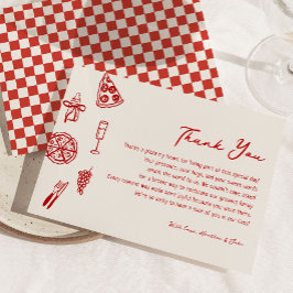 Tarjeta De Agradecimiento Entrega especial Baby Shower Pizza italiana