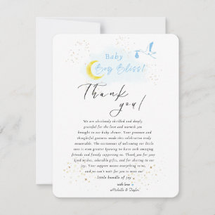 Tarjeta De Agradecimiento Entrega especial de la cigüeña con estrella de oro