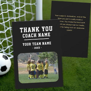 Tarjeta de agradecimiento Entrenador con foto del 