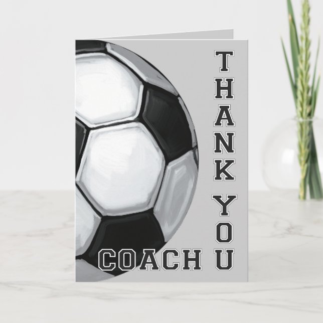 Tarjeta De Agradecimiento Entrenador de arte de bolas de fútbol (Anverso)